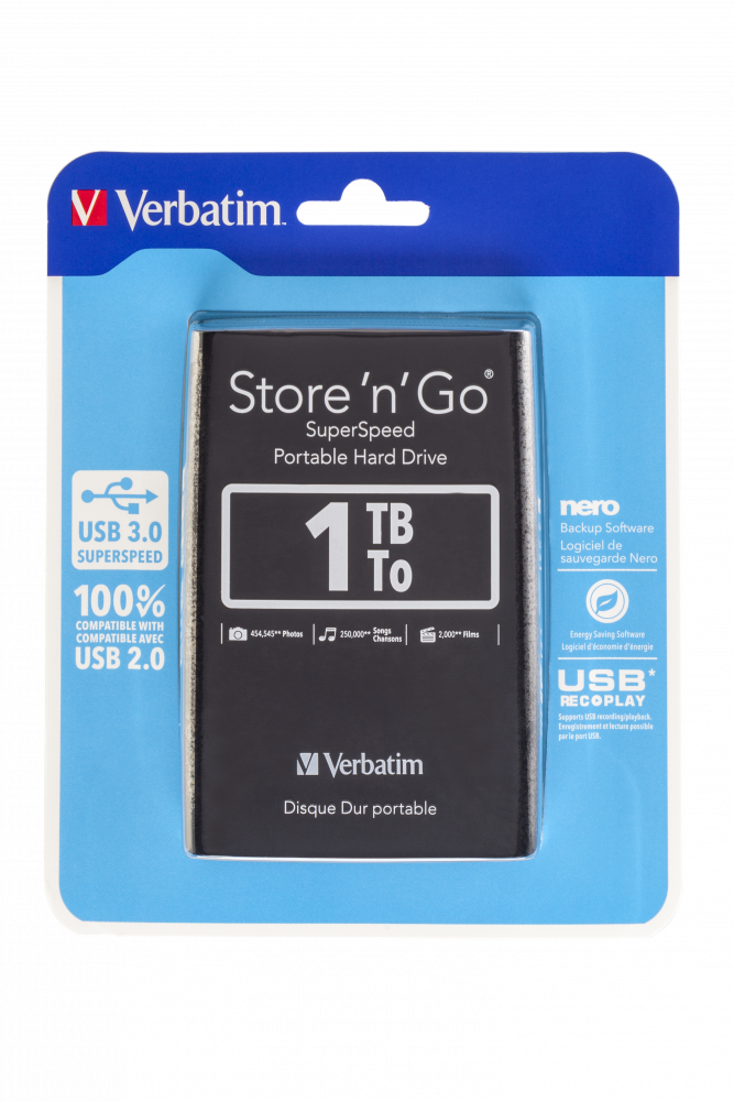 Store 'n' Go USB 3.0 Portables Festplattenlaufwerk 1 TB, Schwarz