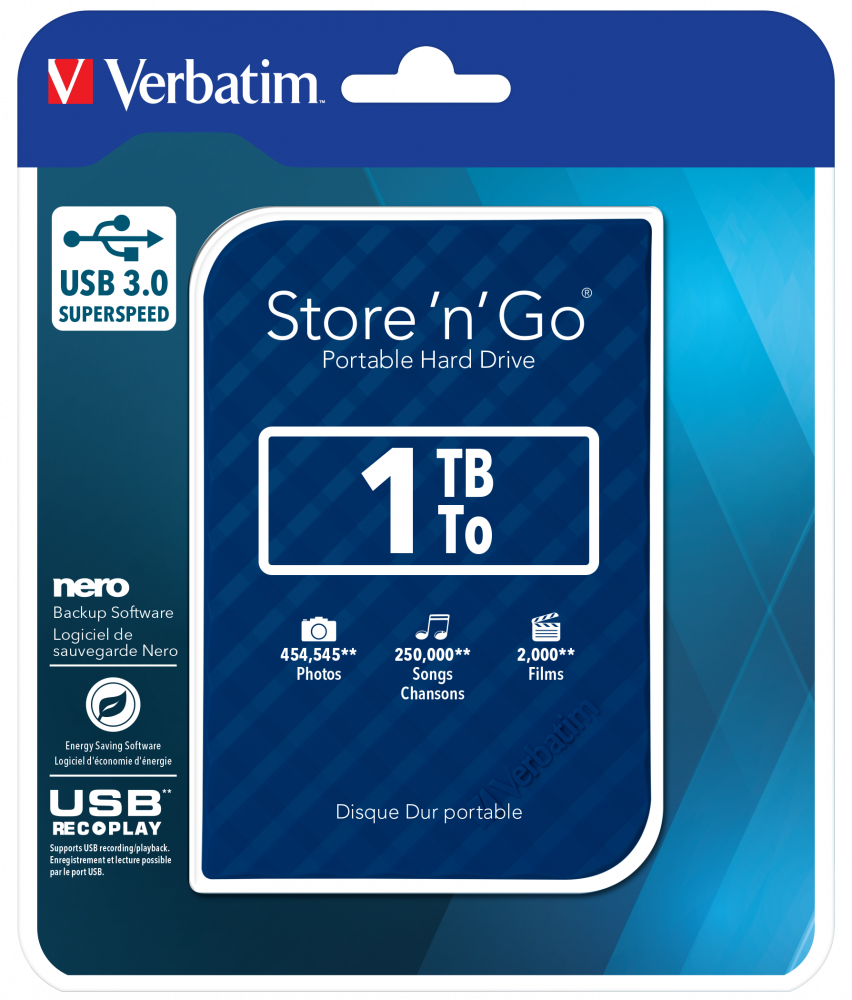 Store 'n' Go USB 3.0 Portables Festplattenlaufwerk 1 TB - Blau