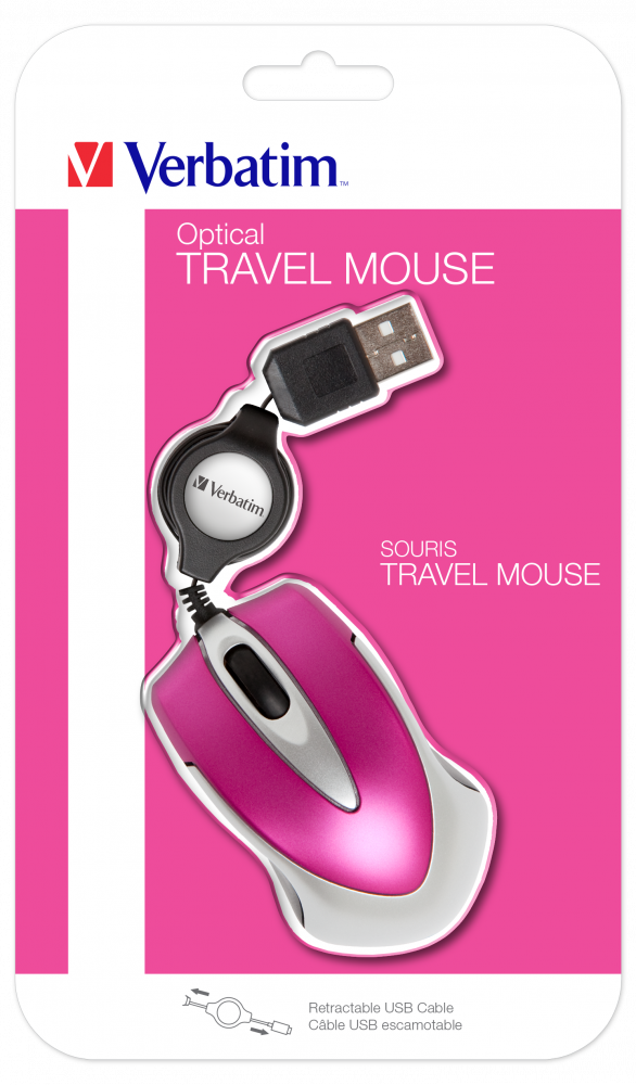 Go Mini Optical Travel Mouse – Hot Pink