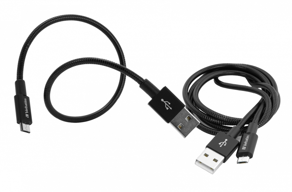 Mikro-USB Sync- und Ladekabel 100 cm und 30 cm, Schwarz - 2er-Pack