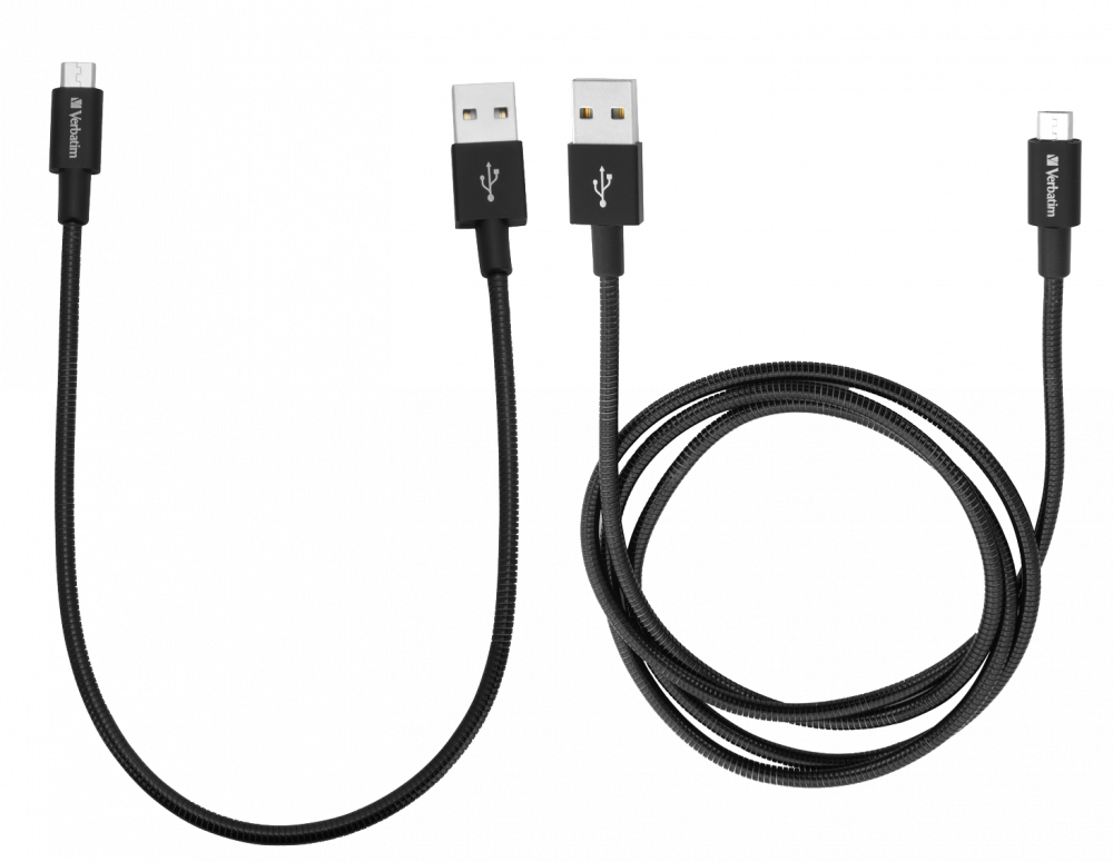 Mikro-USB Sync- und Ladekabel 100 cm und 30 cm, Schwarz - 2er-Pack