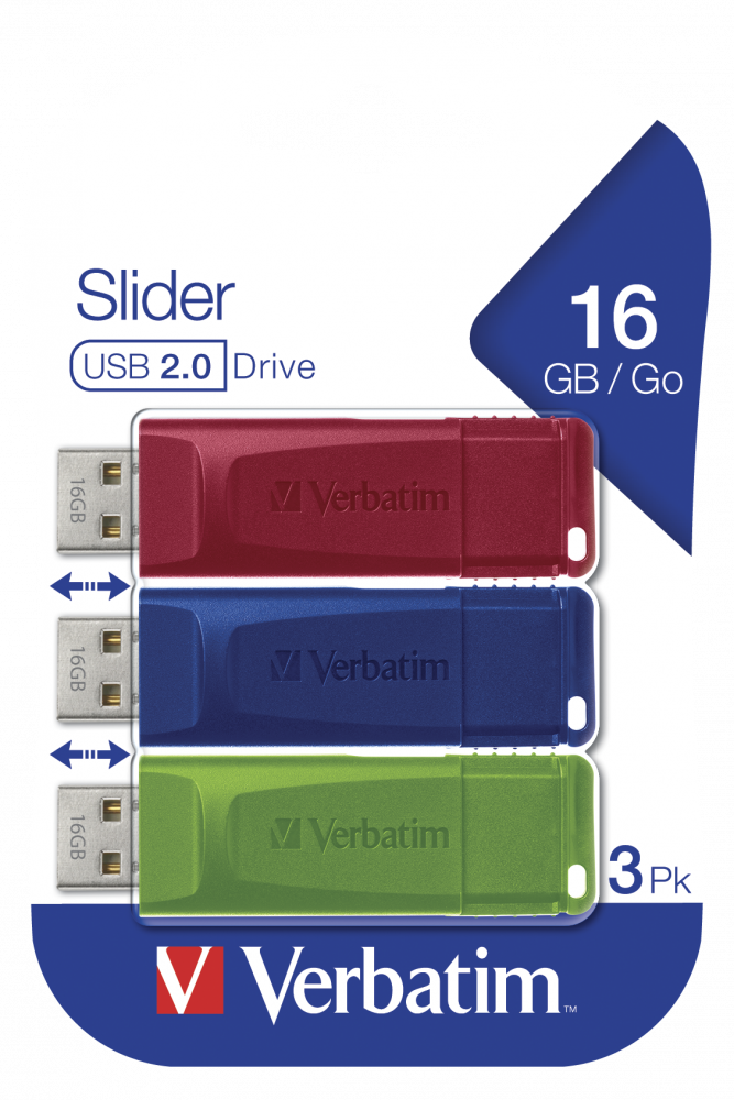 Slider USB-Stick 16 GB Multipack