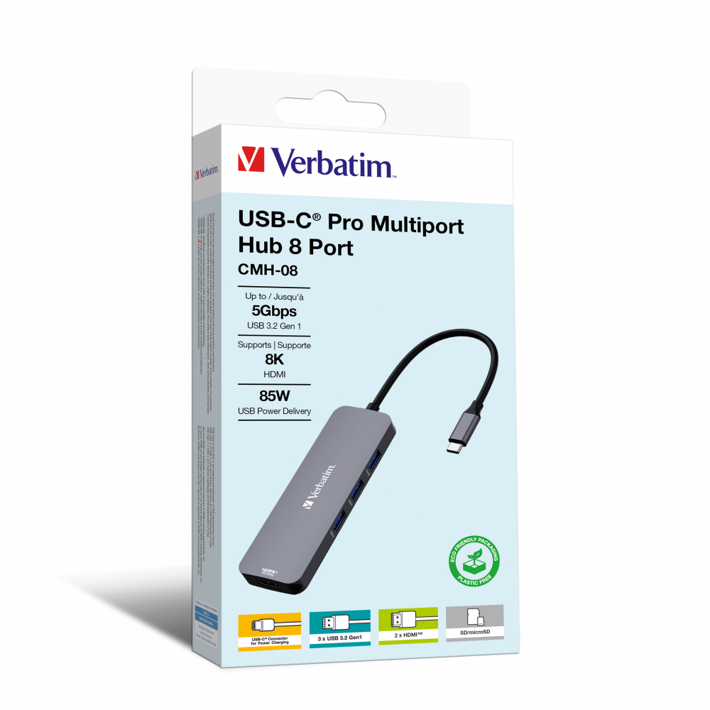 USB-C Pro Multiport Hub CMH-08: 8 Anschlüsse
